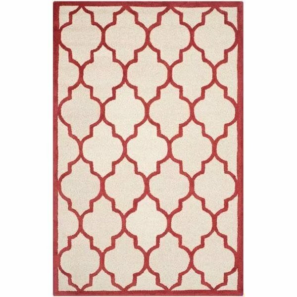 Cambridge Hand Tufted Rectangle RugIvory & Rust 4 x 6 ft., Safavieh, Mfr#: CAM134I-4